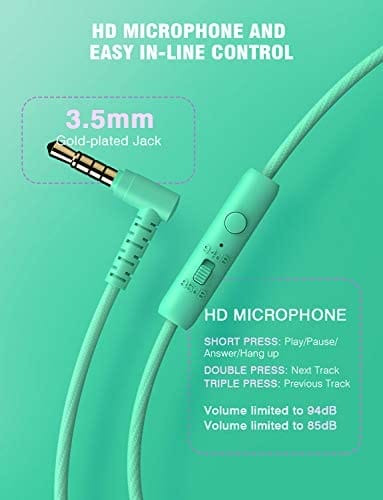 PeohZarr Kids Headphones with Microphone, 85/94dB Safe Volume Limited On-Ear Headphones for Kids Girls Boys, Foldable 3.5mm Jack Stereo Wired Headphones for Cellphones/Tablet/Kindle/School/Travel - Image 6