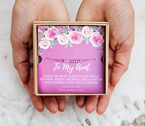 KEDRIAN Aunt Necklace, 925 Sterling Silver, Best Aunt Gifts, Mothers Day Gifts For Aunt, Gifts For Aunts, Best Aunt Ever Gift Jewelry, Aunts Pendant Necklaces, Mother's Day - Image 2