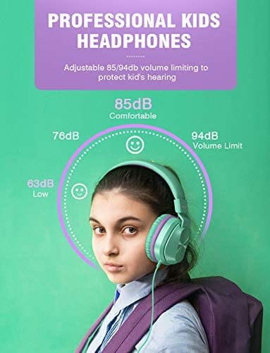 PeohZarr Kids Headphones with Microphone, 85/94dB Safe Volume Limited On-Ear Headphones for Kids Girls Boys, Foldable 3.5mm Jack Stereo Wired Headphones for Cellphones/Tablet/Kindle/School/Travel - Image 2