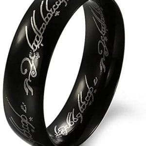 One Hypoallergenic Black Titanium Stainless Steel Ring Size 6, 7, 8, 9, 10, 11, 12, and 13 Engagement Promise Wedding Band