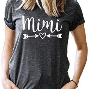 Mimi Grandma Mothers Day Shirt Women Arrow Heart Short Sleeve Graphic Tees Shirt Blessed Mimi Nana T-Shirt Tops