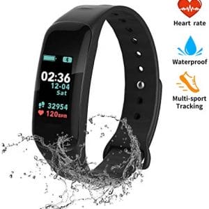 FJunHappy Fitness Tracker, Color Screen Activity Tracker with Blood Pressure Blood Oxygen,IP67 Waterproof Smart Watch with Heart Rate Sleep Monitor Calorie Counter Pedometer for Men, Women and Kids