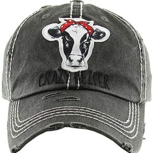 Women's Crazy Heifer Distressed Vintage Baseball Hat