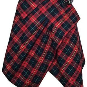 Handkerchief Skirt - 3 Pocket Tartan Plaid Skirt with Handkerchief Hemline in 2 Traditional Scottish Colors