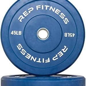 REP FITNESS Color Bumper Plates – Color-Coded Low Odor Rubber Olympic Plates For Strength, Conditioning, and Weightlifting