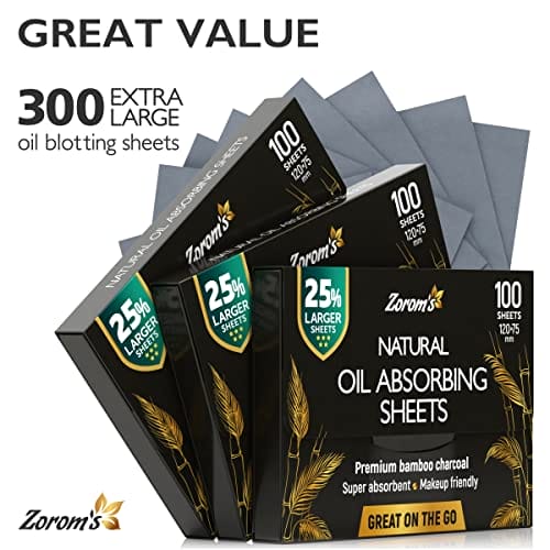 Natural Blotting Paper for Oily Skin with Bamboo Charcoal - 25% Larger - 3pk/300 Oil Blotting Sheets for Face - Makeup Friendly - Easy To Grab One - Image 9