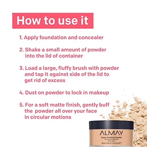 Setting Powder by Almay, Face Makeup, Matte Loose Powder, Hypoallergenic, Cruelty Free, 200 Light Medium, 1 Oz - Image 5