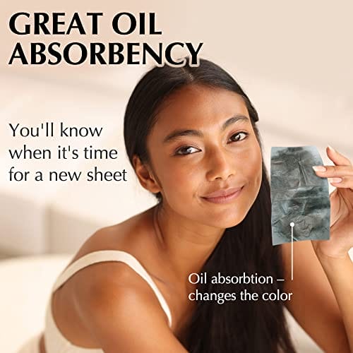 Natural Blotting Paper for Oily Skin with Bamboo Charcoal - 25% Larger - 3pk/300 Oil Blotting Sheets for Face - Makeup Friendly - Easy To Grab One - Image 5