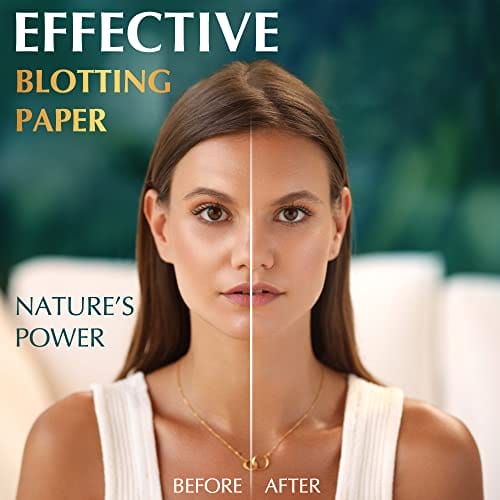 Natural Green Tea Blotting Paper for Oily Skin - 25% Larger Sheets (4.7x3”) - 300 Oil Blotting Sheets for Face - Makeup Friendly - Easy Dispensing - Image 2