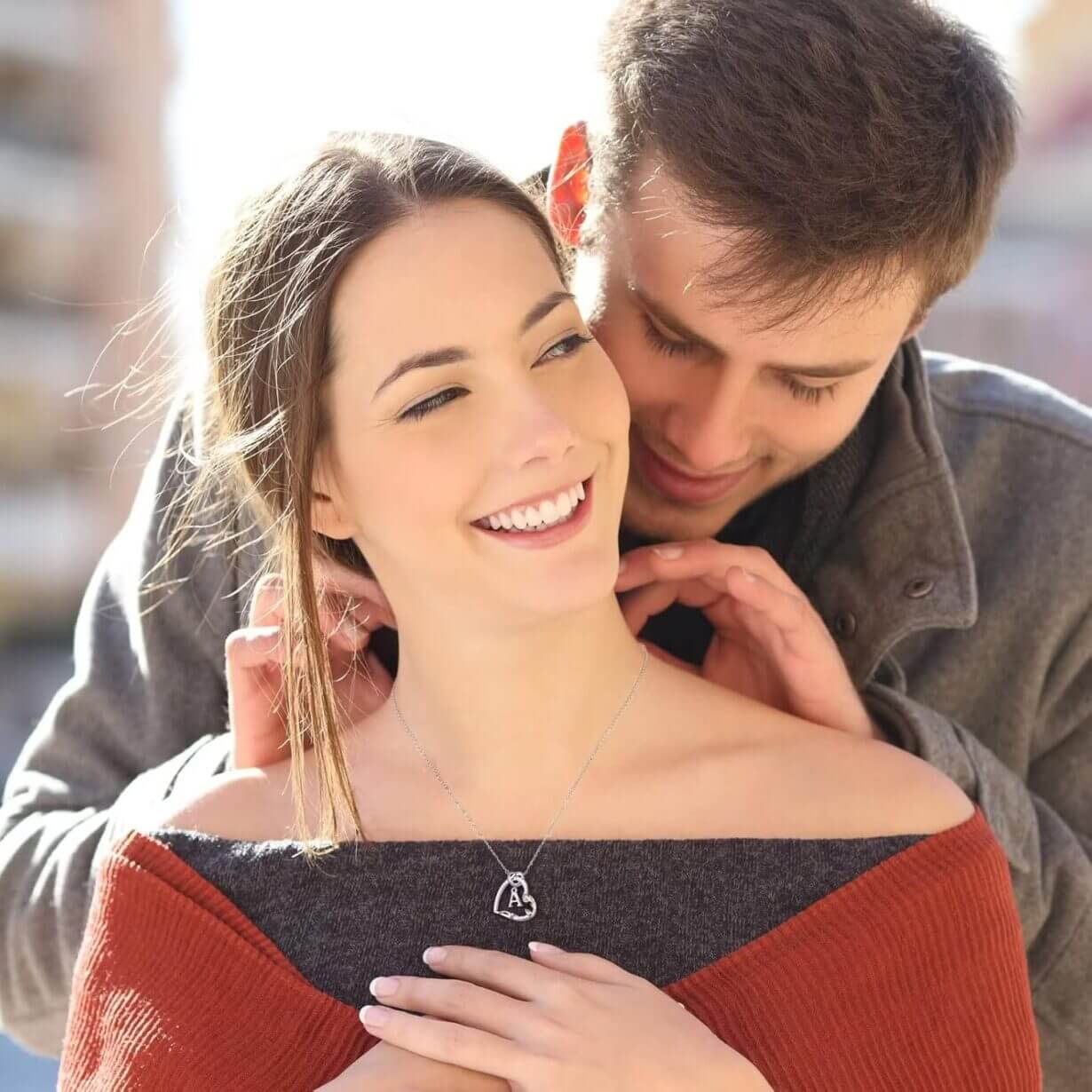 Iefil Rose Heart Necklaces Gifts for Women - 925 Sterling Silver Heart Initial Necklaces, Anniversary Birthday Gifts, Women Jewelry Gifts for Wife Girlfriend Mom Daughter Her - Image 2