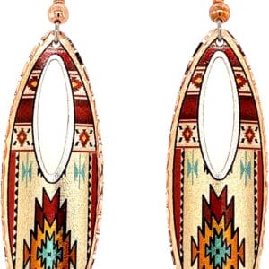 FRONT LINE JEWELRY Native American Earrings Women Featuring Elliptical Cut-out, Elongated Teardrop Earrings Designs: Turtle/Dragonfly/Butterfly/Bear/Hummingbird/Maple Leaves/WestCoast Haida Earrings