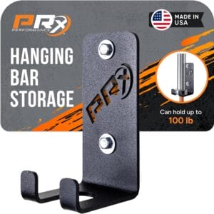 PRx Performance Wall-Mounted Barbell Rack - Space-Efficient Barbell Storage for Home & Commercial Gyms, Durable & American-Made, Space Saving Workout Accessory, Storage Solution- Single Holder -Black