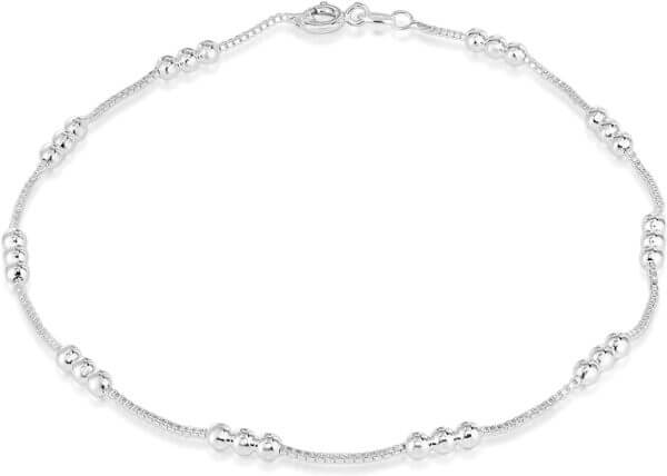 Savlano 925 Sterling Silver 9, 10 Inches Chain Anklet for Women Comes With a Gift Box