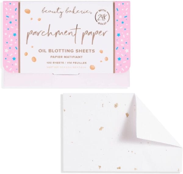 Beauty Bakerie Parchment Paper Oil Blotting Sheets for Face, Absorb Excess Oil, Makeup Essentials for Oily Skin, Blotting Papers for Face, Oil Control Absorbing Sheets, 100 Sheets