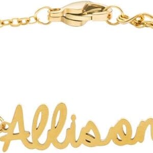 JoycuFF Allison 18K Gold Filled Name Anklet Personalized Chain Jewelry Cute Unique Dainty Delicate Anklets Unique Gifts for Her Birthday Mother's Day Wife Graduation