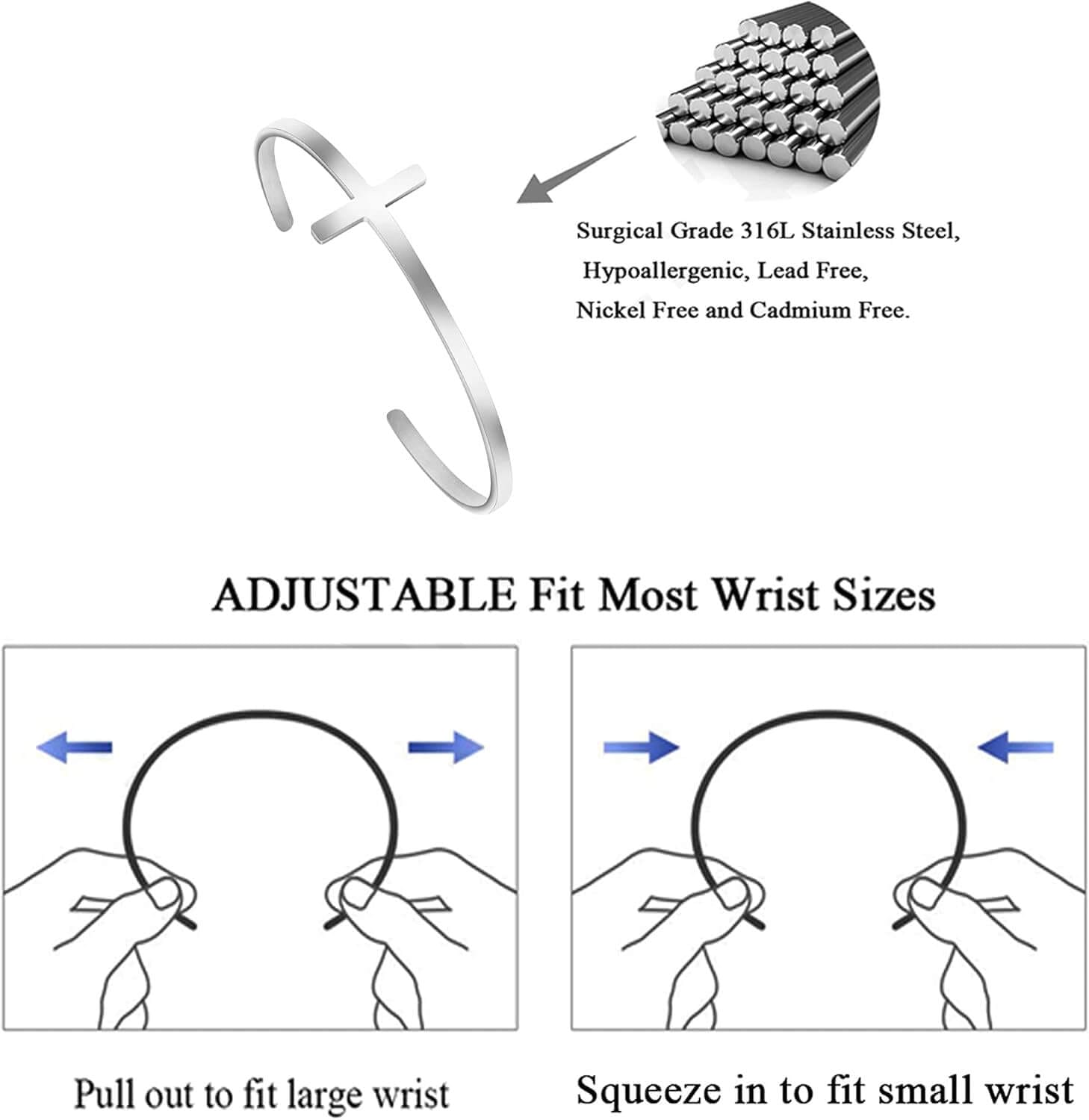 𝐂𝐫𝐨𝐬𝐬 𝐁𝐫𝐚𝐜𝐞𝐥𝐞𝐭 Religious Cuff Bangle 𝐁𝐢𝐛𝐥𝐞 𝐕𝐞𝐫𝐬𝐞 Christian Gifts Jewelry for 𝐖𝐨𝐦𝐞𝐧 - Image 5