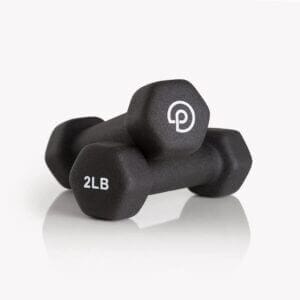 Pvolve 2lb Lightweight Neoprene Coated Dumbbell Set - Home Gym Fitness Equipment Designed For Comfart And To Fit Perfectly in the Palm of Your Hand