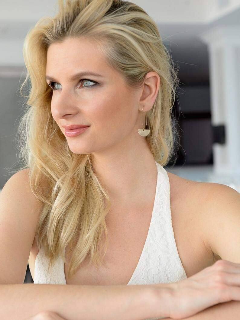 Geometric Drop Dangle Earrings Boho Statement Long Hoops 18k Gold Plated Lightweight Earrings for Women Girls - Image 5