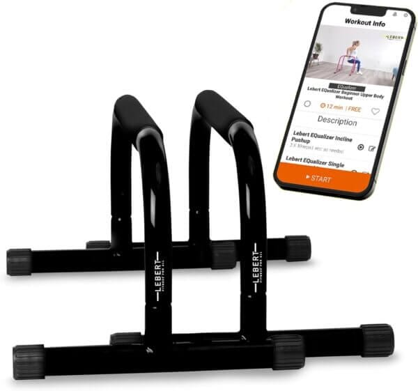 Lebert Fitness Parallette Push Up Bars Dip Station Stand - Perfect for Home and Garage Gym Exercise Equipment - Gymnastics, Calisthenics, Strength Training Parallel Bars for Men and Women