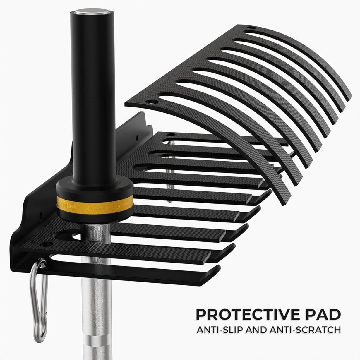 Olympic Barbell Hanger,Garage Gym Bar Wall Rack,Vertical Barbell Mount Rack,Black Powder Coated,Space Saving Commercial or Home Gym Accessory,Holds Under 33mm Bar Size - Image 2