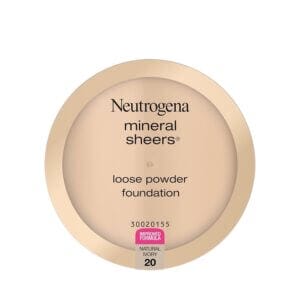 Neutrogena Mineral Sheers Lightweight Loose Powder Makeup Foundation with Vitamins A, C, & E, Sheer to Medium Buildable Coverage, Skin Tone Enhancer, Face Redness Reducer, Natural Ivory 20,.19 oz