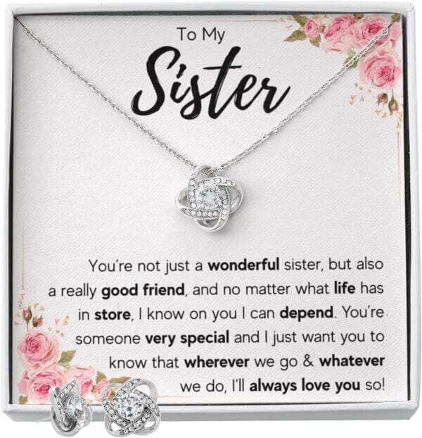 FG Family Gift Mall Sisters Gifts From Sister Necklaces For 2 Big Sister and Little Sister Happy Birthday Present For Women Jewelry Best Sister with Message Card and Gift Box