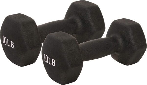 Sunny Health & Fitness Neoprene Coated Hex Shaped Dumbbell Non-Slip Fitness Weights for Home Gym Exercise, Full Body Workout Strength Building, Weight Loss, Sold in Pairs - Sizes - 2LB, 5LB, 8LB, 10LB