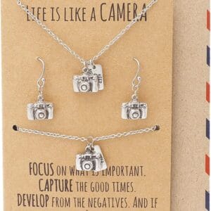 quan jewelry Cute Vintage Camera Miniature Jewelry for Women, Photography Gifts