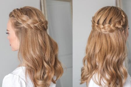 HALF UP DUTCH CROWN BRAID
