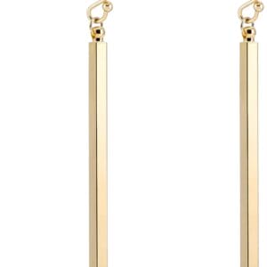 Aobei Pearl Dainty 18K Gold/Platiunum Silver Long Vertical Bar Drop Dangle Earring Minimal Hanging Earrings Geometric jewelry for Women