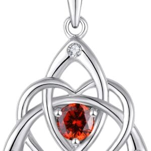 STARCHENIE Celtic Knot Necklace for Women 925 Sterling Silver Trinity Love Knot Pendant Birthstones Jewelry