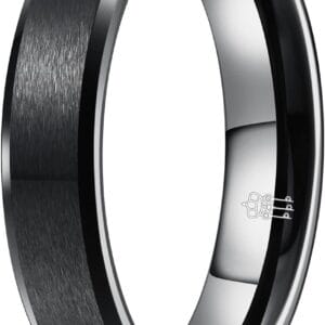 THREE KEYS JEWELRY Men Wedding Bands 8mm Tungsten Brushed Viking Carbide Rings Basic Black Silver Rings Comfort Fit