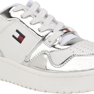 Tommy Hilfiger Women's Twigye Sneaker, White/Silver 040, 8