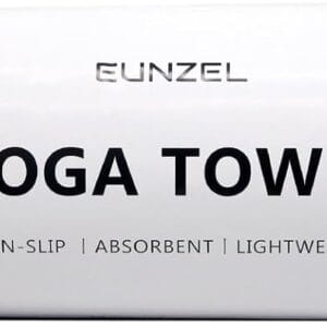 Eunzel Hot Yoga Towel - Microfiber Non Slip Yoga Mat Towel with Grip Dot Sweat Absorbent Towel for Hot Yoga, Pilates and Fitness 72" x 24", Green & Purple/Purple