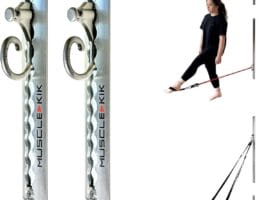 MUSCLE KIK Adjustable Workout Wall Anchor System – Sleek Home Gym & Resistance Band or Suspension Straps Wall Anchor for 100+ Exercises, 300lbs Pulling Power, Easy Installation
