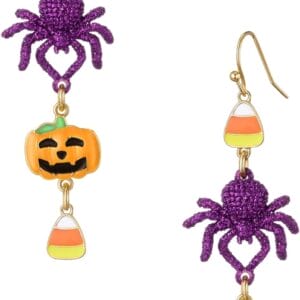 Halloween Earrings for Women Witch Hat Pumpkin Ghost Maple Skull Spider Earrings Holiday Festive Jewelry Present