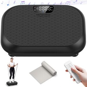 Vibration Plate Exercise Machine Weight Loss, Power Vibration Plates for Lymphatic Drainage, Full Body Workout Vibrating Plate Automatic Mode P1-P10 Fitness Platform, 450 Lbs Capacity