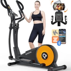 pooboo Elliptical Machine, Elliptical Exercise Machine with 16-Level Resistance&Hyper-Quiet Magnetic Driving System, Elliptical Machine for Home with LCD Monitor&15.5IN Stride, 350LBS Weight Capacity