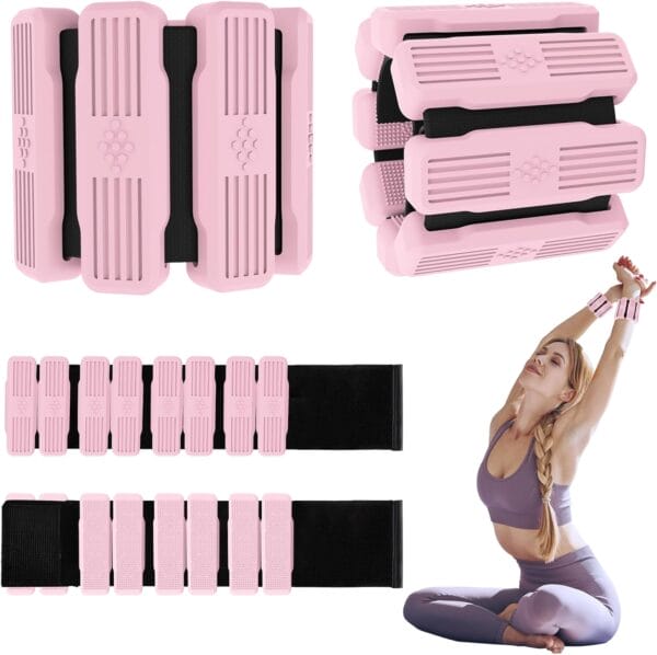 Pilates Wrist & Ankle Weights for Women, Wearable Wrist Weights& Leg Weights Set of 2(1Lbs Each) Adjustable Ankle Weights for Walking,Yoga, Dance, Pilates, Pool Exercises and Gym