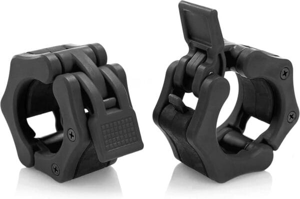 Olympic Barbell Clamps Collars Quick Release Pair Weight Clips for 2 inch Barbell BLACK