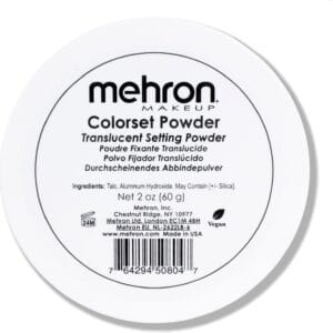 Mehron Makeup Colorset Powder | Translucent Powder Setting Powder | Face Powder For Special Effects, Halloween, & Film 2 oz (60 g)