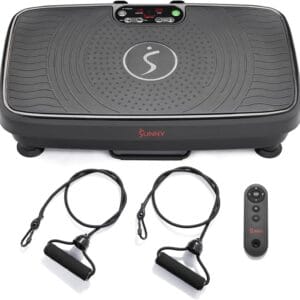 Sunny Health & Fitness Vibration Plate Exercise Machine, Full Body Vibrate Platform for Lymphatic Drainage with Multiple Speeds and Modes, Vibrating Plate Machine for Tension Relief & Weight Loss