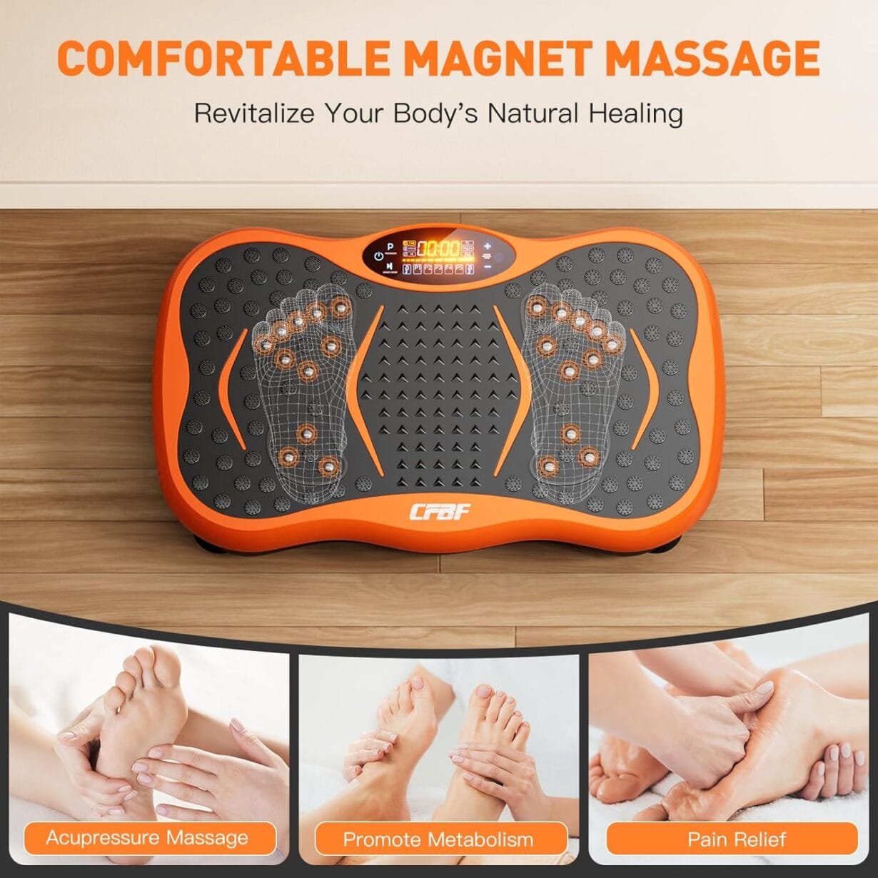 Vibration Plate Exercise Machine, Whole Body Workout Vibration Fitness Platform Machine for Lymphatic Drainage, Waver Vibrating Plate Machine for Weight Loss Shaping, 99 Levels, Resistance Bands - Image 5