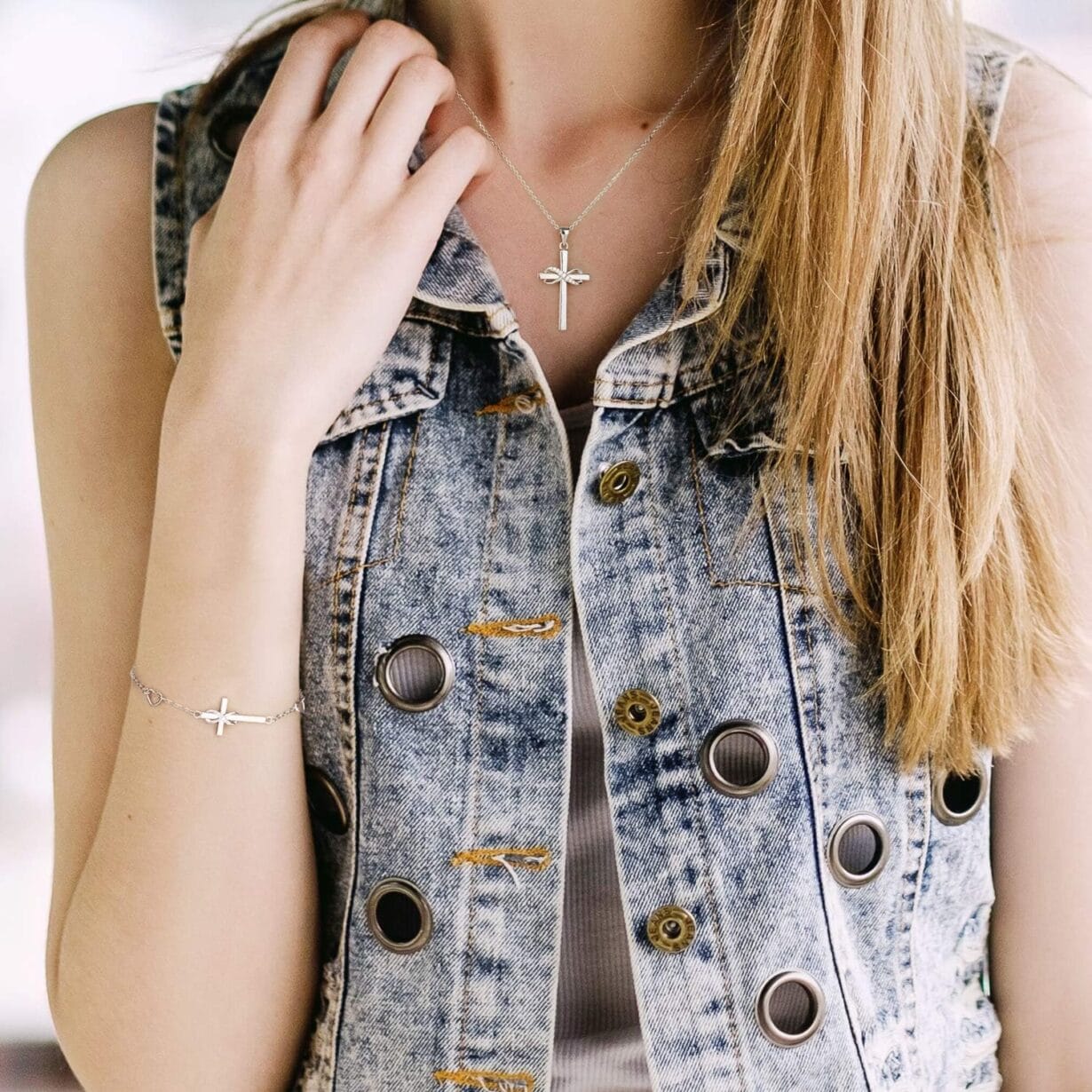 AmorAime 925 Sterling Silver Cross Bracelet for Women Faith Bracelet 14K Gold Plated Bracelet Christian Believe Faith Bracelet CZ Adjustable Jewelry for Festival, Vacation or Holiday - Image 5