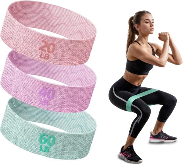 Resistance Bands for Working Out,3 Set of Exercise Bands,Fabric Workout Bands, Pilates, Rehab, Fitness and Home Workout