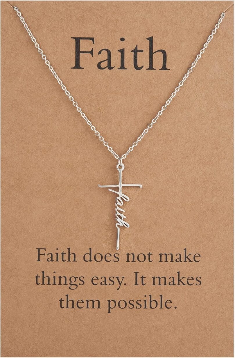 Lcherry Faith Cross Necklace for Women Religious Gifts for Women Christian Jewelry Gifts for Women