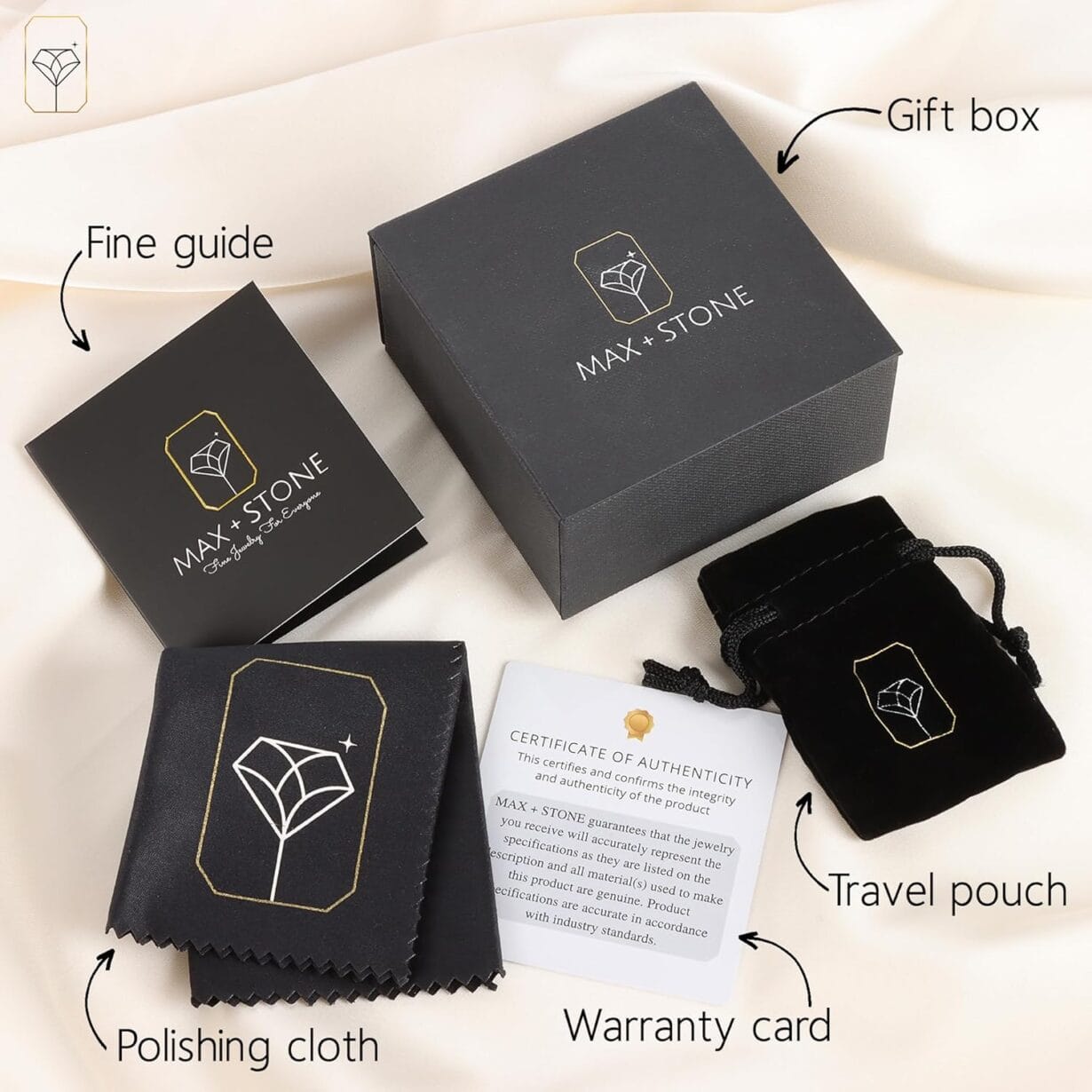 MAX + STONE 14k Gold Plated or Sterling Silver Cushion Cut Gemstone Stud Earrings and Pendant Necklace for Women with 6mm and 8mm Birthstones 18 Inch Chain and Push Backs Jewelry Set - Image 5