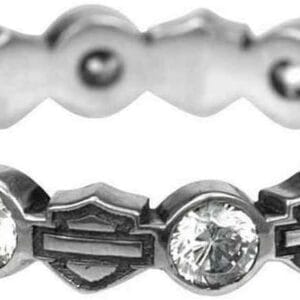 Harley-Davidson Women's Ring, Stacking Bar & Shield Rhinestone Ring HDR0170