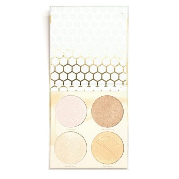 Beauty Bakerie Highlighter Makeup Palette for Women, Blendable Highly Pigment Contour Palette for Natural Glow, Powder Makeup for Face & Cheek, 4 Shimmer Shades, Milk & Honey