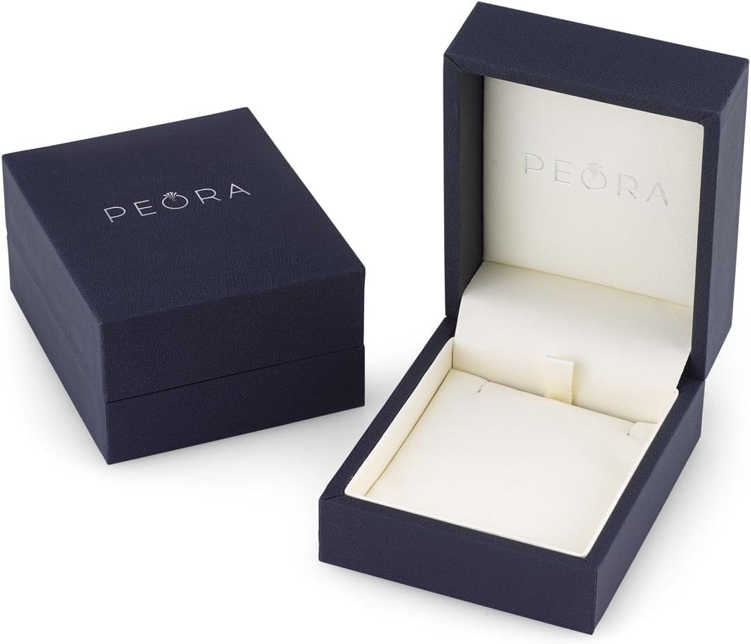 PEORA Solid 14K White Gold Diamond and Gemstone Solitaire Ring for Women, Princess Cut 8mm, Sizes 5 to 9 - Image 5